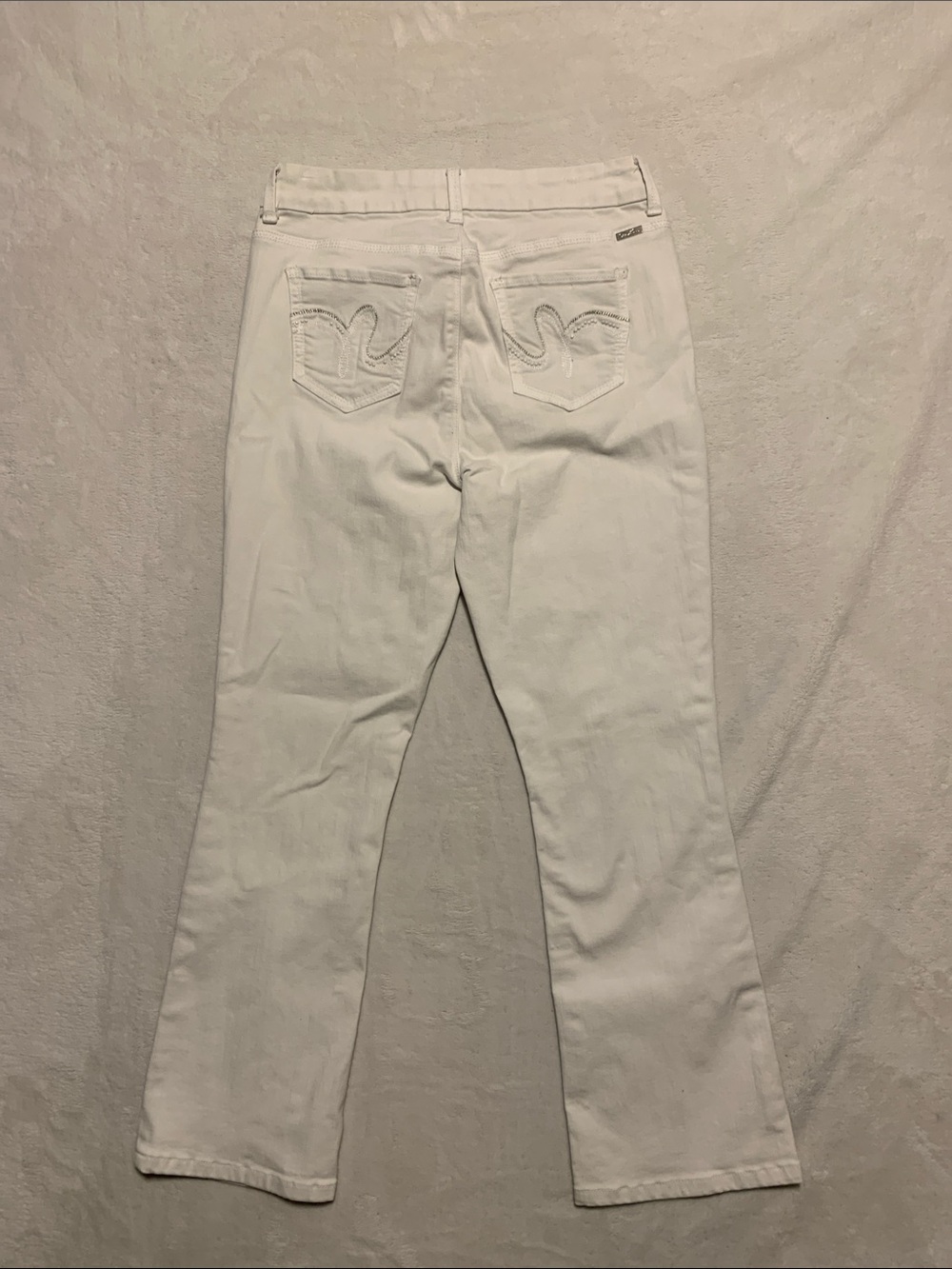 Diane Gilman White Slim Bootcut Jeans size 10